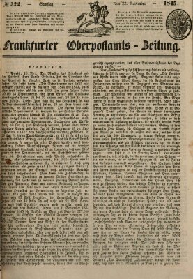 Frankfurter Ober-Post-Amts-Zeitung Samstag 22. November 1845