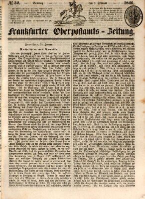 Frankfurter Ober-Post-Amts-Zeitung Sonntag 1. Februar 1846