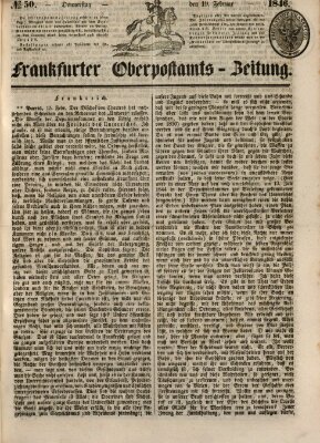 Frankfurter Ober-Post-Amts-Zeitung Donnerstag 19. Februar 1846