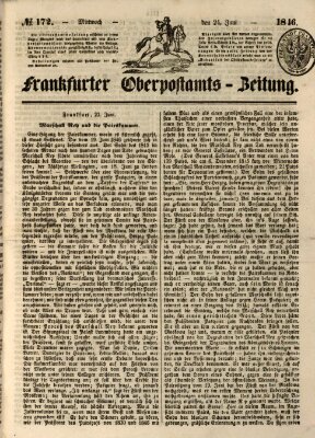 Frankfurter Ober-Post-Amts-Zeitung Mittwoch 24. Juni 1846