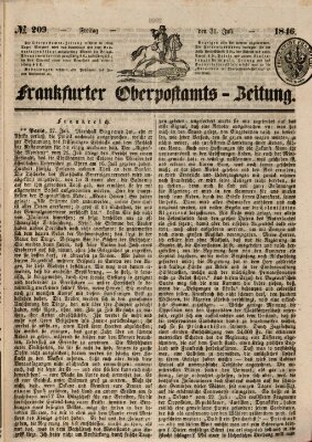 Frankfurter Ober-Post-Amts-Zeitung Freitag 31. Juli 1846