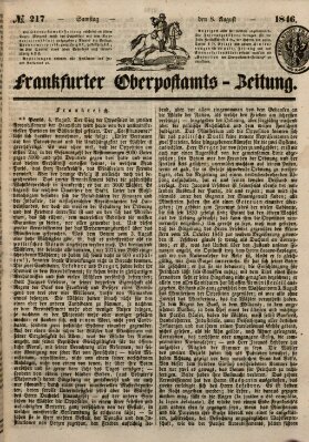 Frankfurter Ober-Post-Amts-Zeitung Samstag 8. August 1846