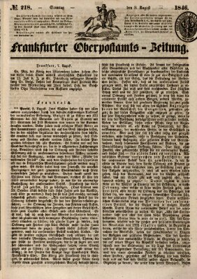 Frankfurter Ober-Post-Amts-Zeitung Sonntag 9. August 1846