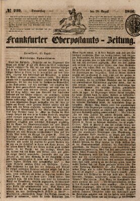 Frankfurter Ober-Post-Amts-Zeitung Donnerstag 20. August 1846