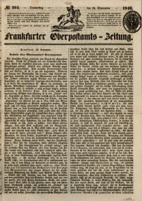 Frankfurter Ober-Post-Amts-Zeitung Donnerstag 24. September 1846