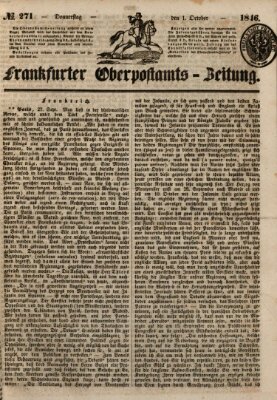 Frankfurter Ober-Post-Amts-Zeitung Donnerstag 1. Oktober 1846