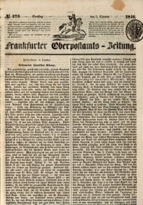 Frankfurter Ober-Post-Amts-Zeitung Samstag 3. Oktober 1846