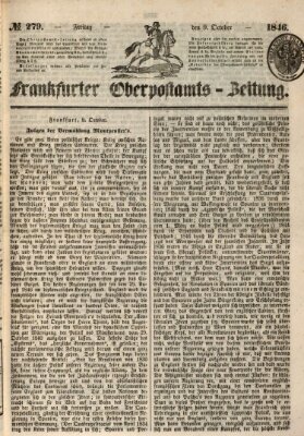 Frankfurter Ober-Post-Amts-Zeitung Freitag 9. Oktober 1846
