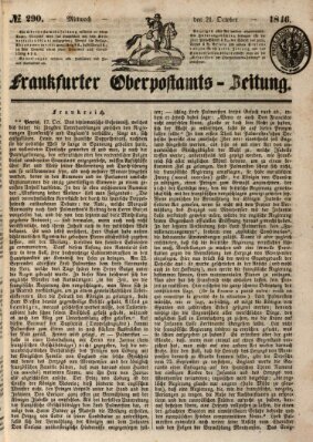 Frankfurter Ober-Post-Amts-Zeitung Mittwoch 21. Oktober 1846