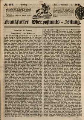 Frankfurter Ober-Post-Amts-Zeitung Samstag 14. November 1846