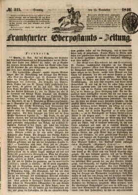 Frankfurter Ober-Post-Amts-Zeitung Sonntag 15. November 1846