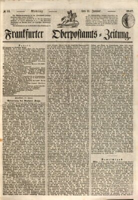 Frankfurter Ober-Post-Amts-Zeitung Montag 11. Januar 1847