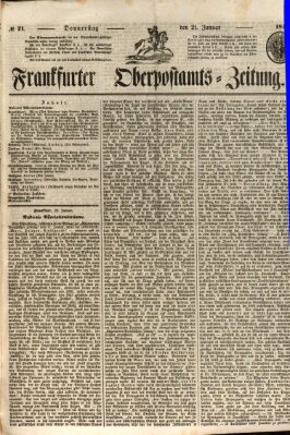 Frankfurter Ober-Post-Amts-Zeitung Donnerstag 21. Januar 1847