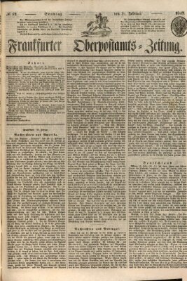 Frankfurter Ober-Post-Amts-Zeitung Sonntag 21. Februar 1847