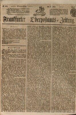 Frankfurter Ober-Post-Amts-Zeitung Donnerstag 3. Juni 1847