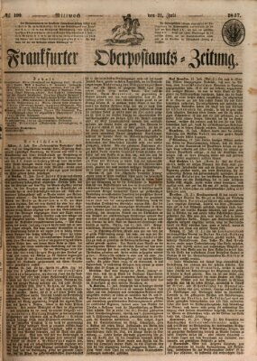 Frankfurter Ober-Post-Amts-Zeitung Mittwoch 21. Juli 1847