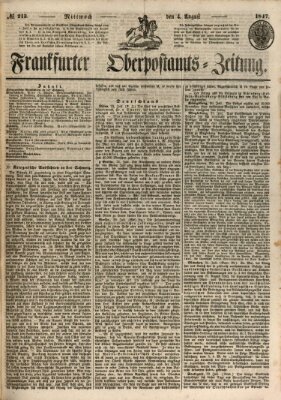 Frankfurter Ober-Post-Amts-Zeitung Mittwoch 4. August 1847