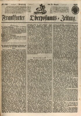 Frankfurter Ober-Post-Amts-Zeitung Montag 23. August 1847