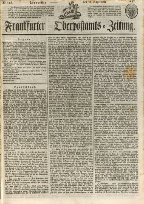Frankfurter Ober-Post-Amts-Zeitung Donnerstag 16. September 1847