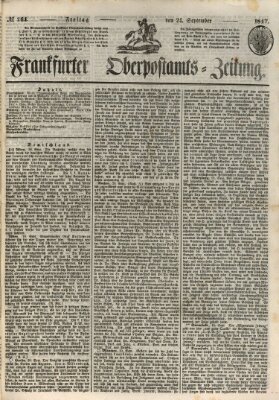 Frankfurter Ober-Post-Amts-Zeitung Freitag 24. September 1847