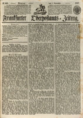 Frankfurter Ober-Post-Amts-Zeitung Montag 1. November 1847