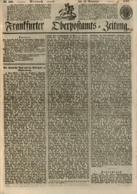 Frankfurter Ober-Post-Amts-Zeitung Mittwoch 10. November 1847