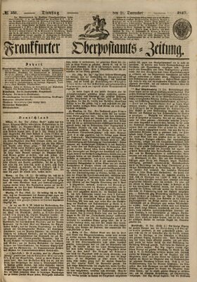 Frankfurter Ober-Post-Amts-Zeitung Dienstag 21. Dezember 1847