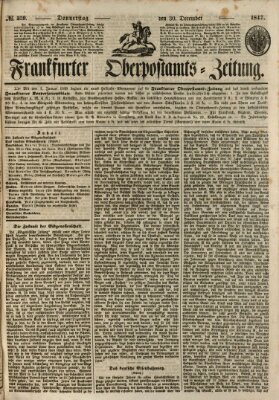 Frankfurter Ober-Post-Amts-Zeitung Donnerstag 30. Dezember 1847