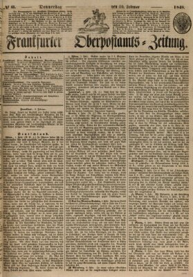 Frankfurter Ober-Post-Amts-Zeitung Donnerstag 10. Februar 1848