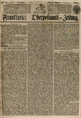 Frankfurter Ober-Post-Amts-Zeitung Dienstag 22. Februar 1848