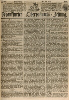 Frankfurter Ober-Post-Amts-Zeitung Donnerstag 20. April 1848