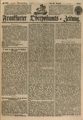 Frankfurter Ober-Post-Amts-Zeitung Donnerstag 31. August 1848