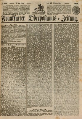 Frankfurter Ober-Post-Amts-Zeitung Samstag 16. September 1848