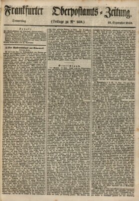 Frankfurter Ober-Post-Amts-Zeitung Donnerstag 21. September 1848