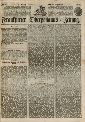 Frankfurter Ober-Post-Amts-Zeitung Samstag 23. September 1848