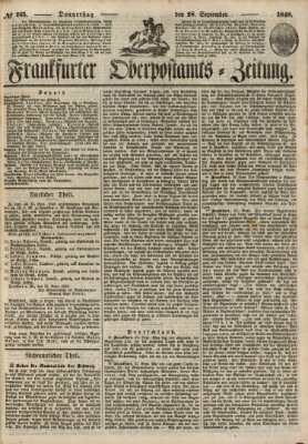 Frankfurter Ober-Post-Amts-Zeitung Donnerstag 28. September 1848