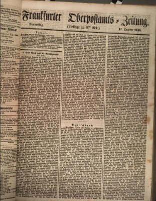 Frankfurter Ober-Post-Amts-Zeitung Donnerstag 12. Oktober 1848
