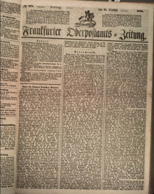 Frankfurter Ober-Post-Amts-Zeitung Freitag 13. Oktober 1848