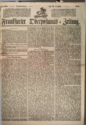 Frankfurter Ober-Post-Amts-Zeitung Donnerstag 19. Oktober 1848