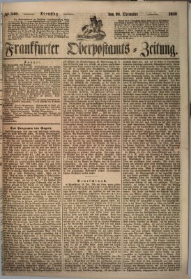 Frankfurter Ober-Post-Amts-Zeitung Dienstag 26. Dezember 1848