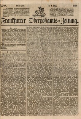 Frankfurter Ober-Post-Amts-Zeitung Mittwoch 7. März 1849