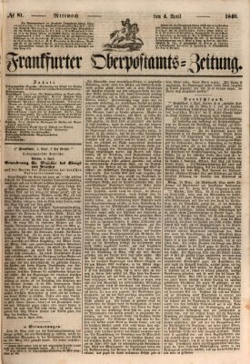 Frankfurter Ober-Post-Amts-Zeitung Mittwoch 4. April 1849