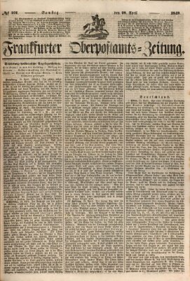 Frankfurter Ober-Post-Amts-Zeitung Samstag 28. April 1849