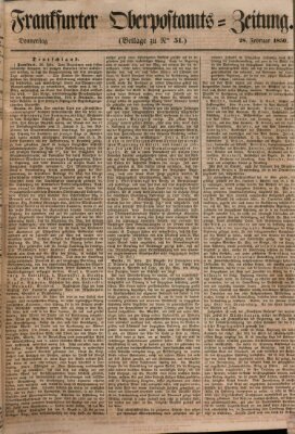 Frankfurter Ober-Post-Amts-Zeitung Donnerstag 28. Februar 1850