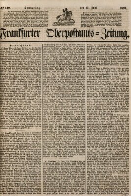 Frankfurter Ober-Post-Amts-Zeitung Donnerstag 13. Juni 1850