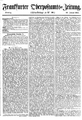 Frankfurter Ober-Post-Amts-Zeitung Sonntag 12. Januar 1851