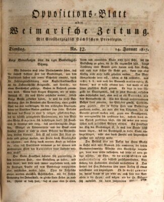 Oppositions-Blatt oder Weimarische Zeitung Dienstag 14. Januar 1817