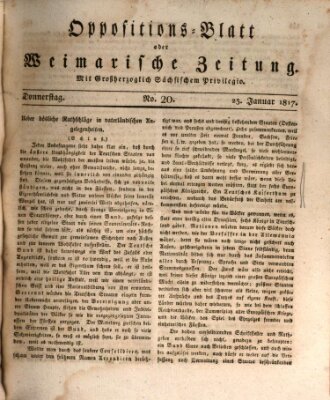 Oppositions-Blatt oder Weimarische Zeitung Donnerstag 23. Januar 1817