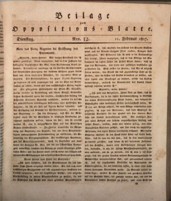 Oppositions-Blatt oder Weimarische Zeitung Dienstag 11. Februar 1817