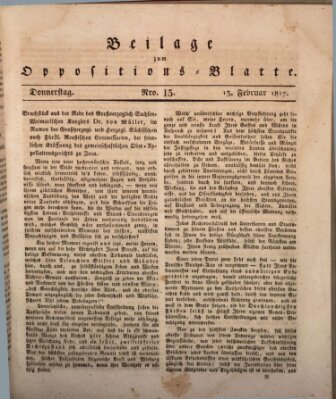 Oppositions-Blatt oder Weimarische Zeitung Donnerstag 13. Februar 1817